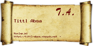 Tittl Absa névjegykártya